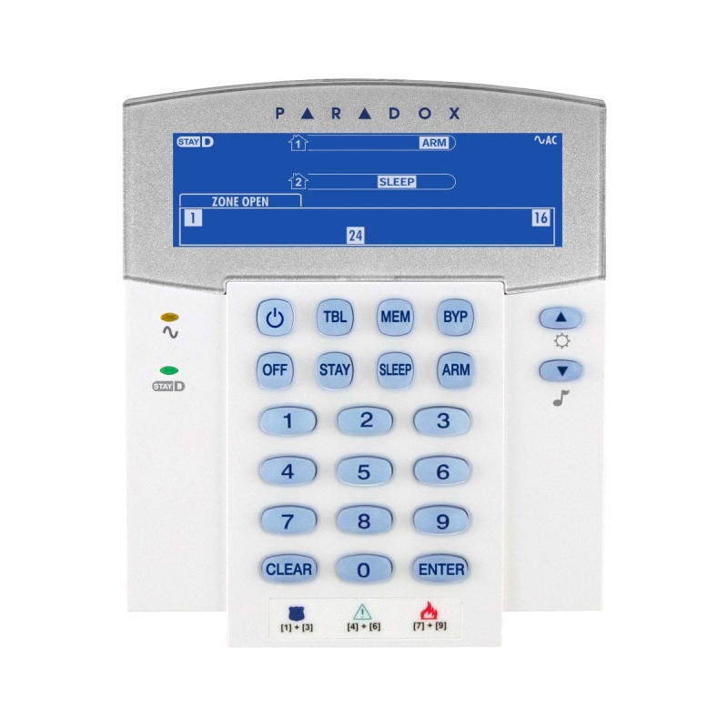K37 - Teclado LCD sem fio de ícones para 32 zonas